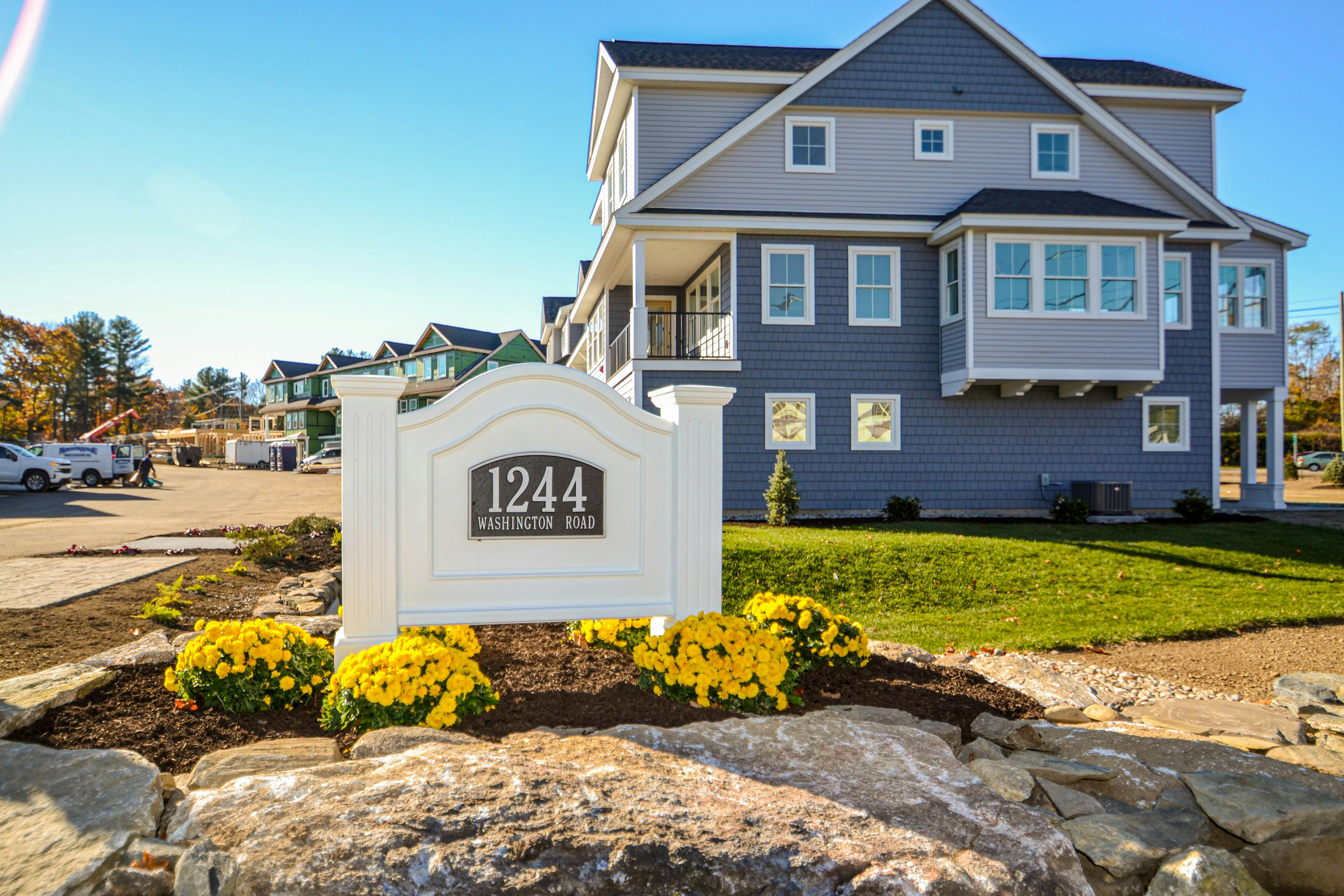 Front entrance with building behind it